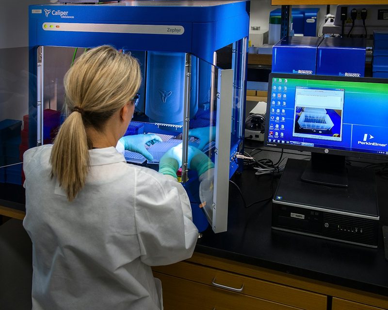 Scientist at a screen